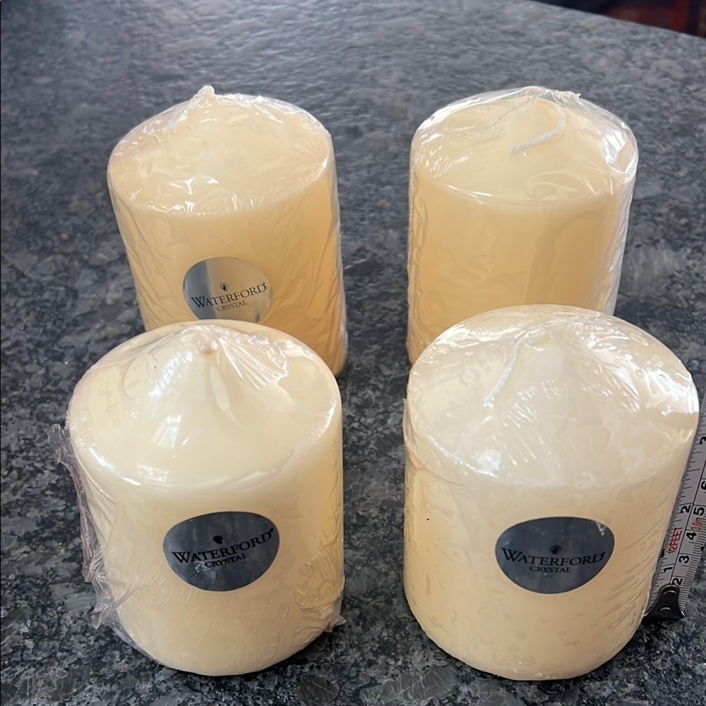 Set of 4 Waterford Crystal Candles Wrapped and Unused